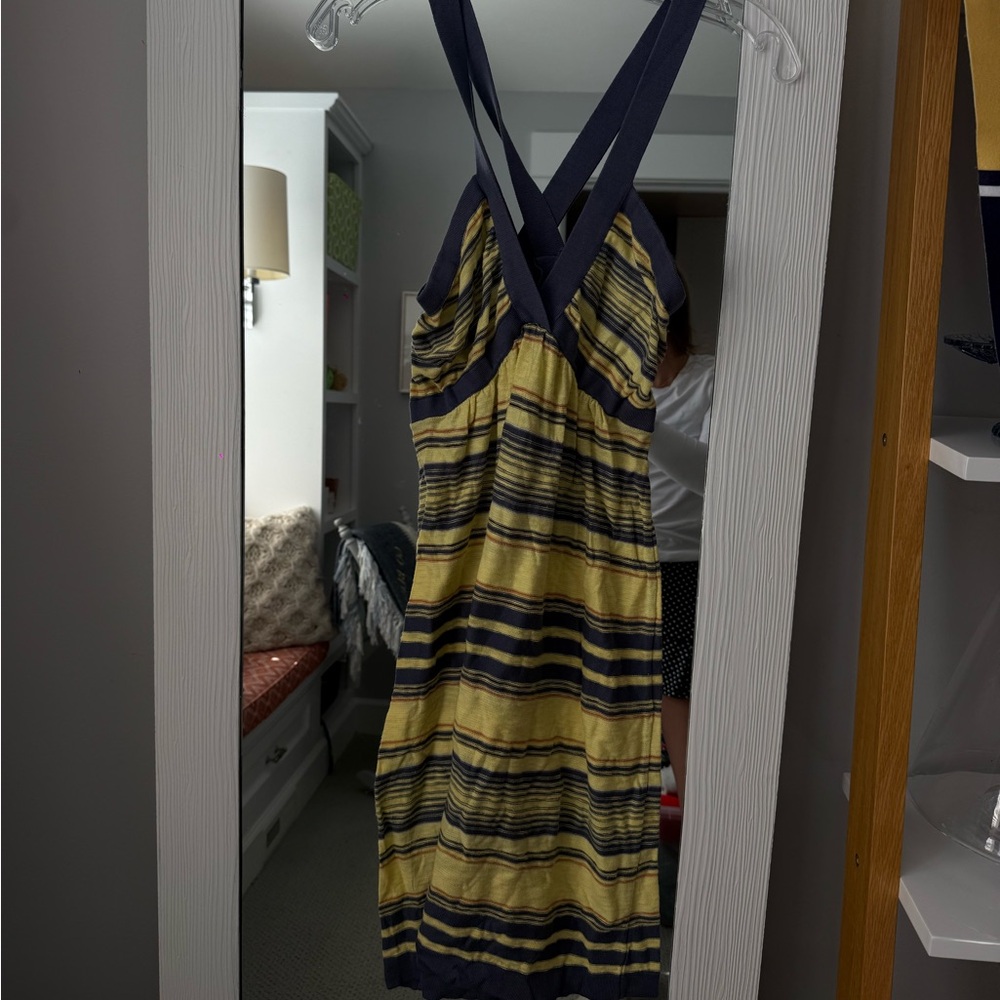 Missioni Striped Yellow and Navy Summer Dress
